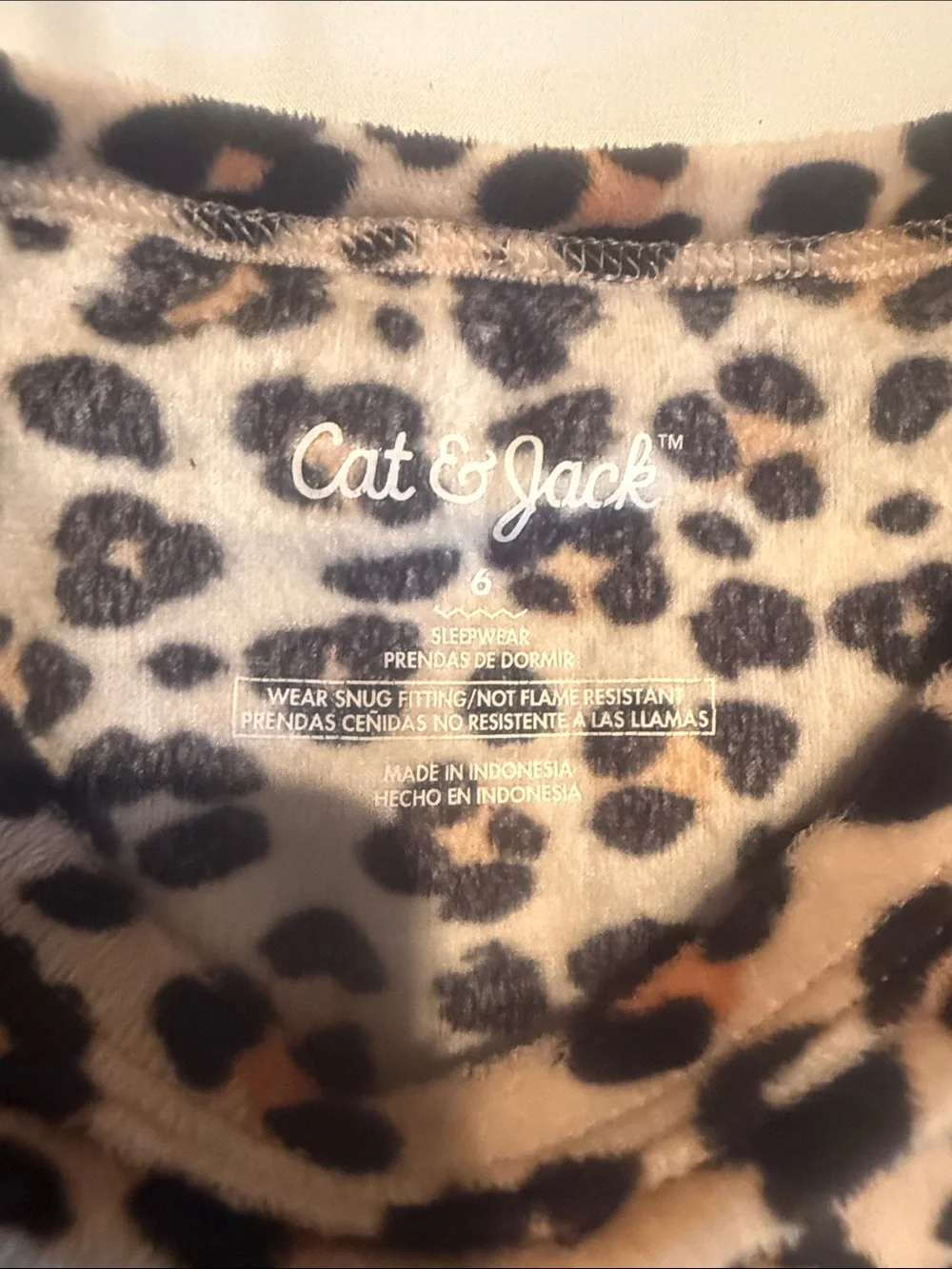 Cat & Jack Leopard Print Pajamas- Tan and Black